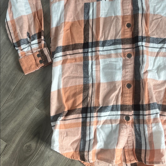 Roxy Flannel Swim Cover Up Shirt - Picture 3 of 7